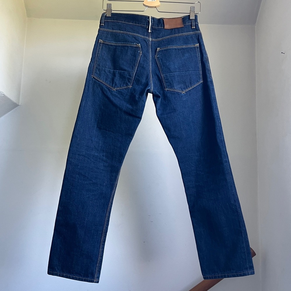 Raleigh Denim Workshop Jeans Jones Size 28 Dark Indigo Selvedge Button Fly